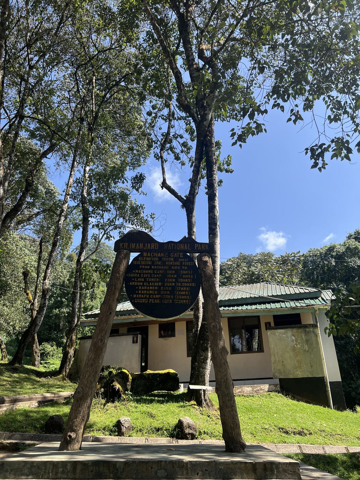 Machame Gate 國家公園入口告示牌